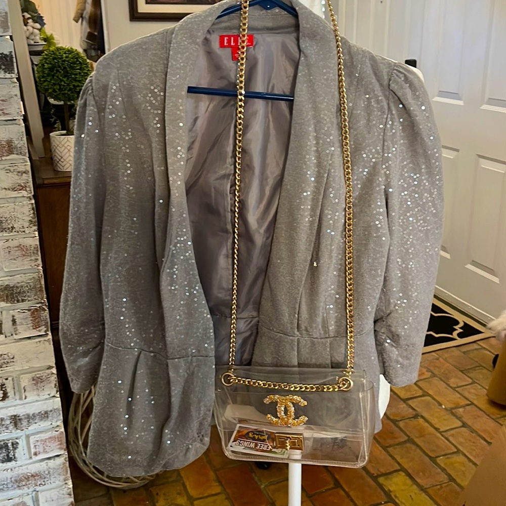 Silver Sequin Blazer